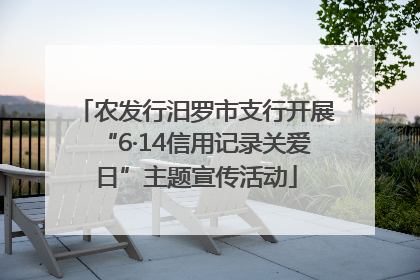 农发行汨罗市支行开展“6·14信用记录关爱日”主题宣传活动
