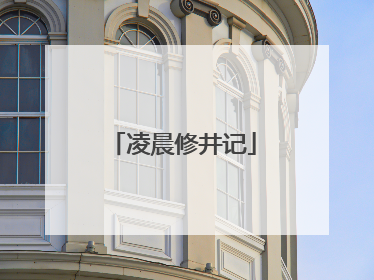凌晨修井记