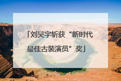 刘昊宇斩获“新时代最佳古装演员”奖