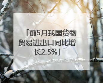 前5月我国货物贸易进出口同比增长2.5%