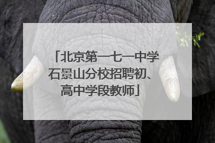 北京第一七一中学石景山分校招聘初、高中学段教师