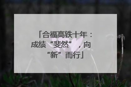 合福高铁十年：成绩“斐然”，向“新”而行