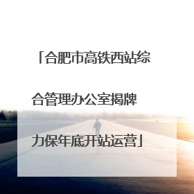 合肥市高铁西站综合管理办公室揭牌 力保年底开站运营