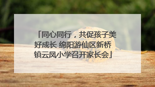 同心同行，共促孩子美好成长 绵阳游仙区新桥镇云凤小学召开家长会