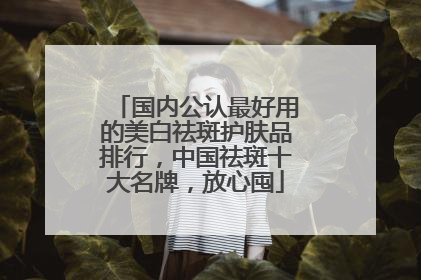 国内公认最好用的美白祛斑护肤品排行，中国祛斑十大名牌，放心囤