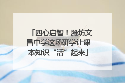 四心启智！潍坊文昌中学这场研学让课本知识“活”起来
