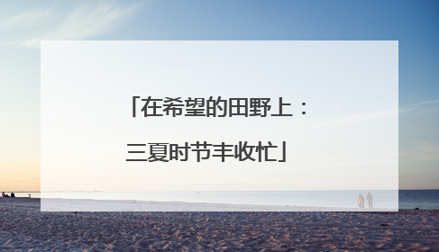 在希望的田野上：三夏时节丰收忙