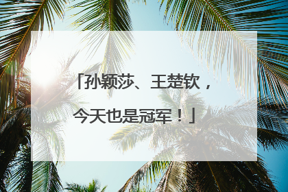 孙颖莎、王楚钦，今天也是冠军！