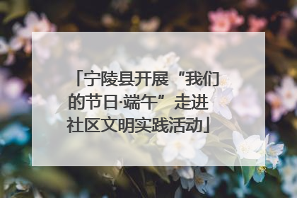 宁陵县开展“我们的节日·端午”走进社区文明实践活动