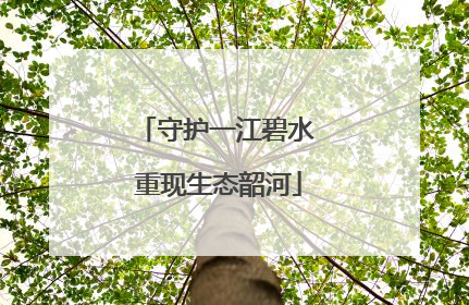 守护一江碧水 重现生态韶河
