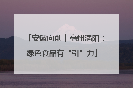 安徽向前｜亳州涡阳：绿色食品有“引”力