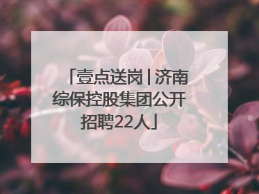 壹点送岗│济南综保控股集团公开招聘22人