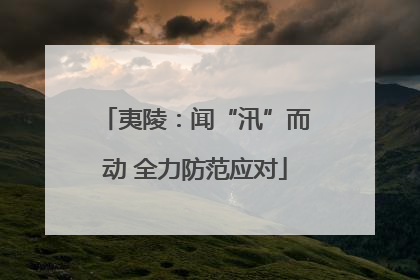 夷陵：闻“汛”而动 全力防范应对