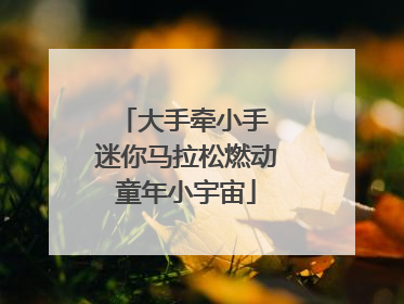 大手牵小手 迷你马拉松燃动童年小宇宙
