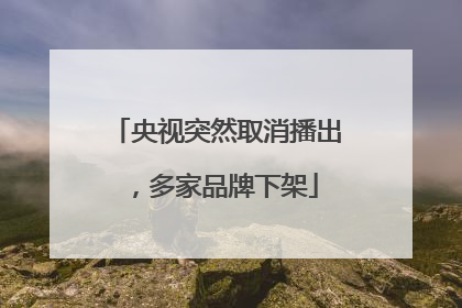 央视突然取消播出，多家品牌下架
