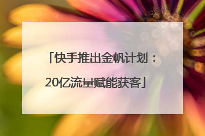 快手推出金帆计划：20亿流量赋能获客