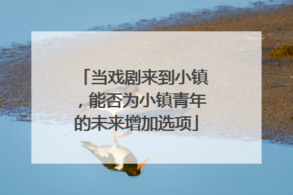 当戏剧来到小镇，能否为小镇青年的未来增加选项