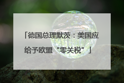 德国总理默茨：美国应给予欧盟“零关税”