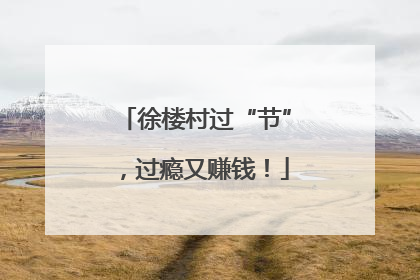 徐楼村过“节”，过瘾又赚钱！