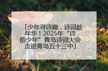 少年寻诗趣，诗词趁年华！2025年“诗韵少年”青岛诗词大会走进青岛五十三中
