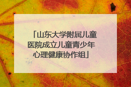 山东大学附属儿童医院成立儿童青少年心理健康协作组
