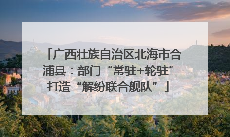 广西壮族自治区北海市合浦县：部门“常驻+轮驻”打造“解纷联合舰队”