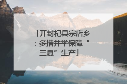 开封杞县宗店乡：多措并举保障“三夏”生产