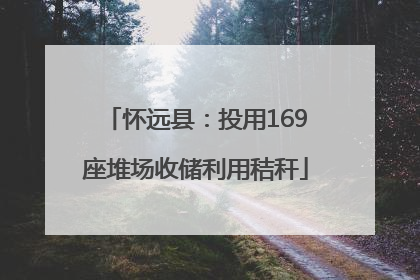 怀远县：投用169座堆场收储利用秸秆