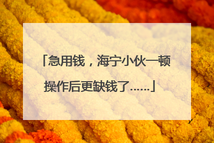 急用钱，海宁小伙一顿操作后更缺钱了……