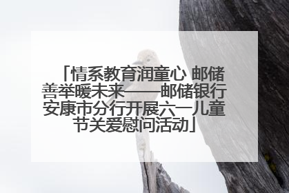 情系教育润童心 邮储善举暖未来——邮储银行安康市分行开展六一儿童节关爱慰问活动