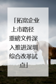 拓宽企业上市路径 重磅文件深入推进深圳综合改革试点