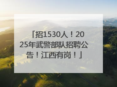 招1530人！2025年武警部队招聘公告！江西有岗！
