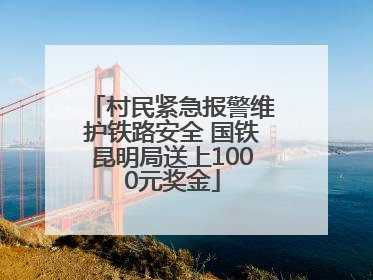 村民紧急报警维护铁路安全 国铁昆明局送上1000元奖金