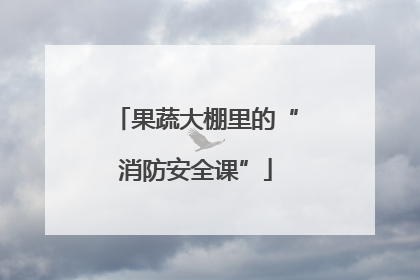 果蔬大棚里的“消防安全课”