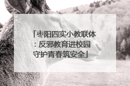 枣阳四实小教联体：反邪教育进校园 守护青春筑安全