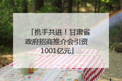 携手共进！甘肃省政府招商推介会引资1001亿元