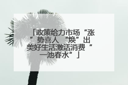 政策给力市场“涨”势喜人 “焕”出美好生活激活消费“一池春水”