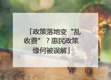 政策落地变“乱收费”？惠民政策缘何被误解