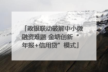 政银联动破解中小微融资难题 金塘创新“年报+信用贷”模式