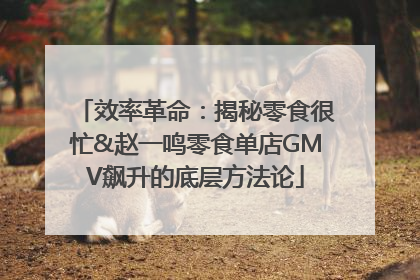 效率革命：揭秘零食很忙&赵一鸣零食单店GMV飙升的底层方法论