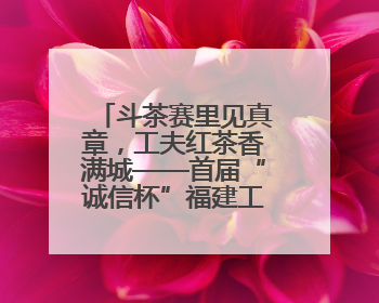 斗茶赛里见真章，工夫红茶香满城——首届“诚信杯”福建工夫红茶民间斗茶赛成功举办