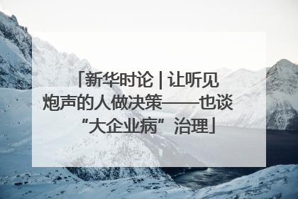 新华时论 | 让听见炮声的人做决策——也谈“大企业病”治理