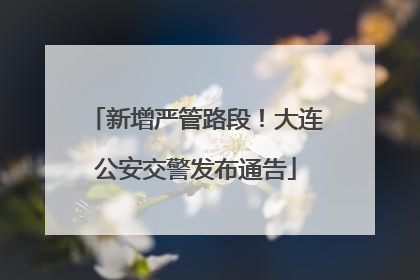 新增严管路段！大连公安交警发布通告