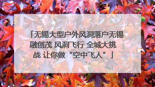 无锡大型户外风洞落户无锡融创茂 风洞飞行 全城大挑战 让你做“空中飞人”