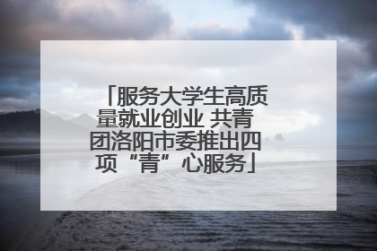 服务大学生高质量就业创业 共青团洛阳市委推出四项“青”心服务