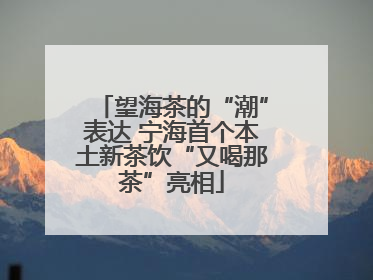 望海茶的“潮”表达 宁海首个本土新茶饮“又喝那茶”亮相