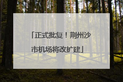 正式批复！荆州沙市机场将改扩建