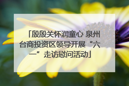 殷殷关怀润童心 泉州台商投资区领导开展“六一”走访慰问活动
