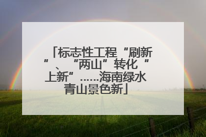 标志性工程“刷新”、“两山”转化“上新”……海南绿水青山景色新