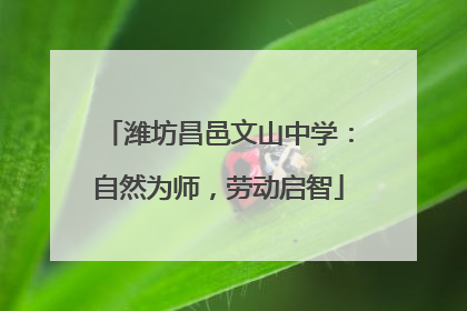 潍坊昌邑文山中学：自然为师，劳动启智